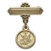 Baby Guardian Angel 14kt Gold Filled Medal on Sterling Silver Bar Pin