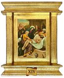 Italian 14pc Baroque Stations of the Cross 13.5" x 16.5" Wood Plaque Set with Separate Crosses
