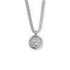 Sterling Silver 15/16" Round Soccer Medal with Cross on Back