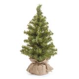 15 Inch Mini Canadian Christmas Tree with Burlap Base