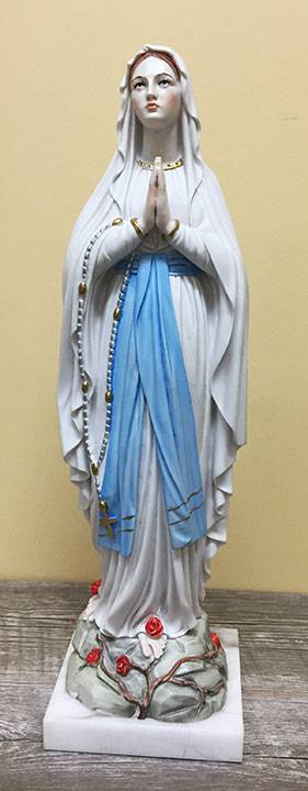16" Our Lady of Lourdes Colored Statue 