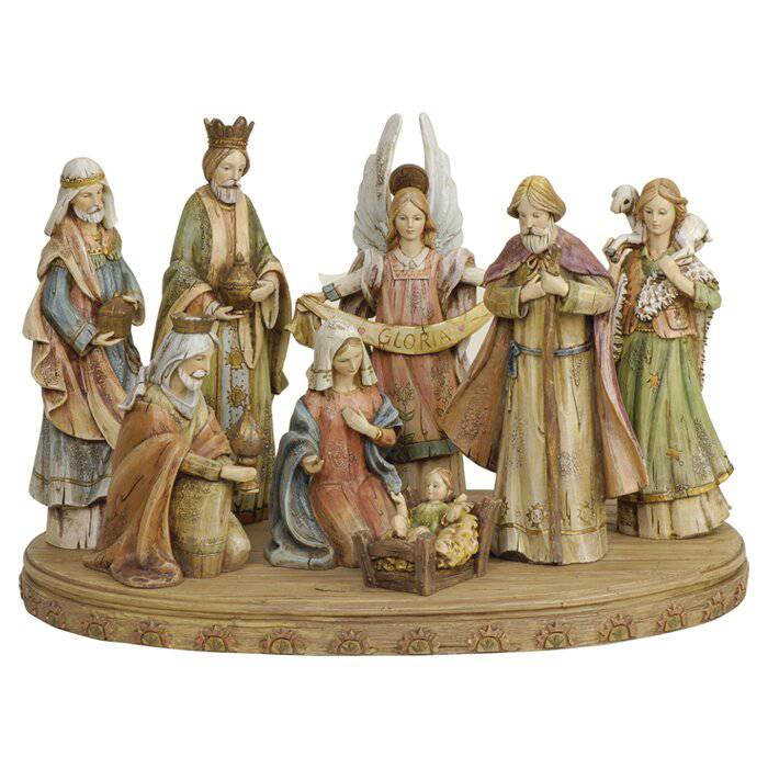 8 Piece Nativity Set With Base 