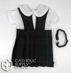 18" Doll School Uniform, Knife Pleat Blackwatch Plaid