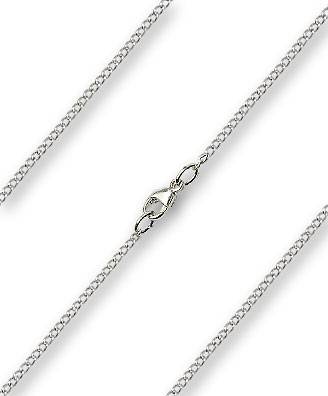 18" Silver Plated Curb Chain with Clasp