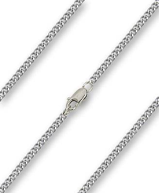 18" Silver Plated Heavy Curb Chain with Clasp