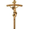 Woodcarved Baroque Bent 18" Wall Crucifix from Italy