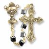 First Communion 4.5mm Square Hematite Beads Rosary