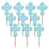 2.5" Blue Cross Cupcake Picks