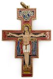 2.5" Red Colored Enamel San Damiano Cross Pendant