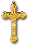 2" Gold Plated Stepped Up Crucifix, Pkg of 25