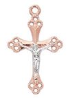 Two Tone Rose Gold Crucifix on 18" Chain