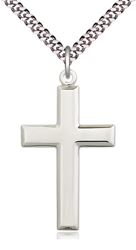 Sterling Silver Polished Cross Necklace 