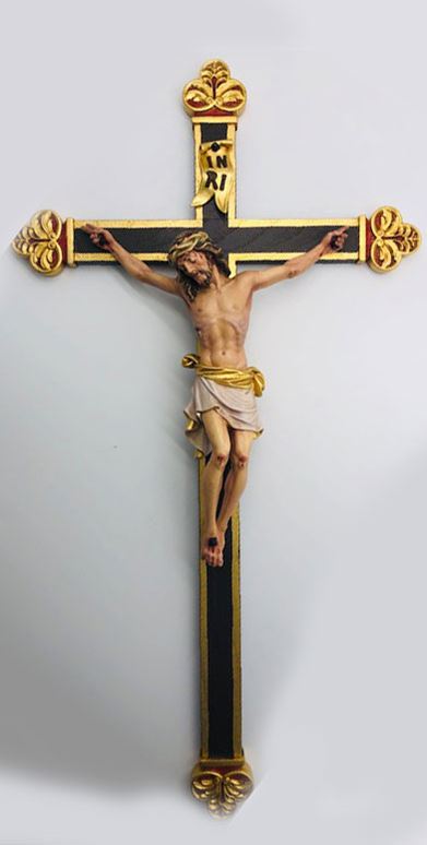 22.5" Pisa Baroque Woodcarved Crucifix from Italy
