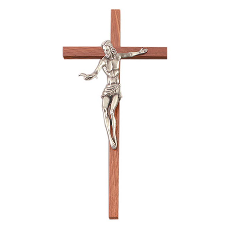 Amazing Saints 1.5 Inch Wooden Crucifix with Metal Corpus and 30 Inch Cord