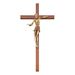 22" Solid Wood Walnut Cross with 10.5" Resin Antique Gold or Pewter Corpus