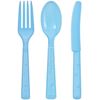 24pc Plastic Cutlery Set, Blue