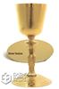 24kt Gold Chalice with Scale Paten, Straw Texture