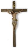 Wood Carved Maple 25 1/2" Wood Wall Crucifix from Italy