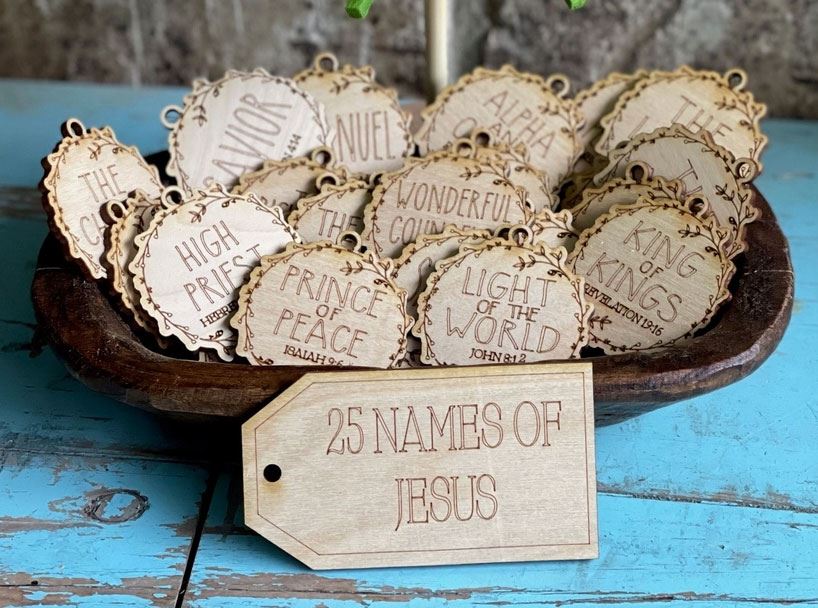 25 Names of Jesus Ornament Set
