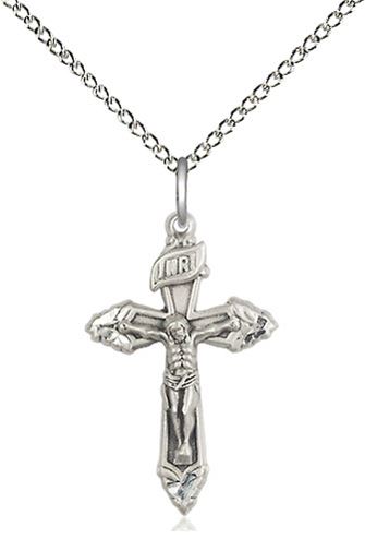 3/4" Sterling Silver Crucifix on an 18" Chain