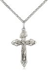 3/4" Sterling Silver Crucifix on an 18" Chain