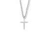 Tapered and Pointed Ends Cross 3/4 Inch Sterling Silver Necklace