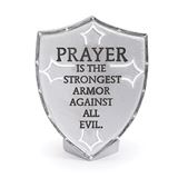 Armor of God 3.5" Standing Plaque Reads Prayer is the Strongest Armor Against All Evil
