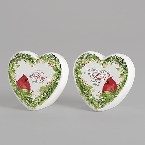 Assorted 3.5 In Wreath and Cardinal Message Heart, Sold Each