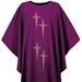 3278 Washable Purple Dupion Chasuble with Cross Embroidery