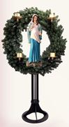 48" Vertical Advent Wreath with 36" Our Lady of Hope Statue