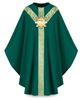 3641 Gothic Chasuble in Green Brugia Fabric with Lamb of God Emblem