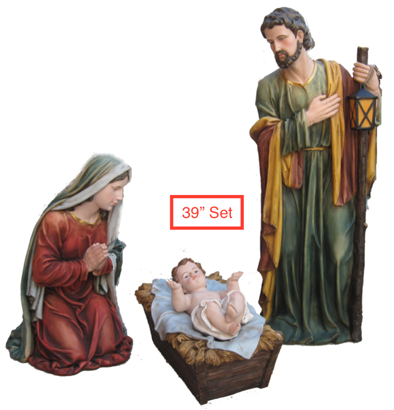 39" Scale Holy Famiy 3 Piece Set