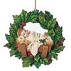 Baby Jesus in Holly Boughs Wreath Ornament
