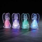 4.25" ASSORTED LED COLORFUL ACRYLIC ANGEL FIGURINES