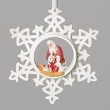 4.5"H Kneeling Santa Snowflake Ornament