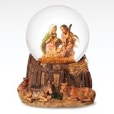 Fontanini 4.75" Musical Nativity Water Globe with Stable Base
