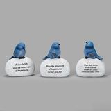 4"H Bluebird On Stone, 3 Asst, Sold Each