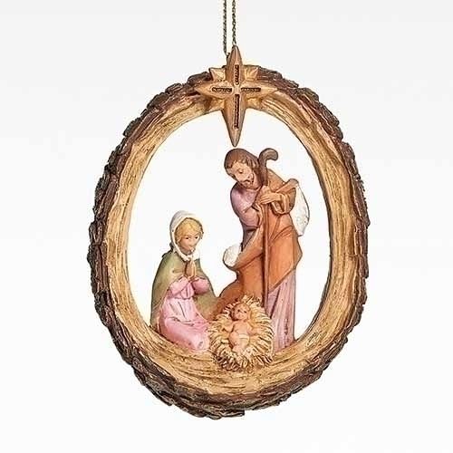 Fontanini 4" Holy Family Nativity Ornament with Gold Accents