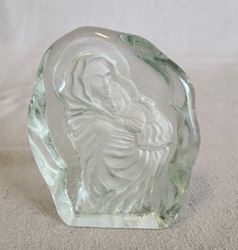 4" Madonna Of The Streets Glass Standing Plaque | CATHOLIC CLOSEOUT