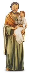 St. Joseph 4" Hand Painted Resin Statue