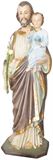 4 St. Joseph Statue Fiberglass - Hand Painted Glass Eyes, Wood Base