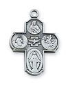 4 Way Sterling Silver Cross on 18" Chain