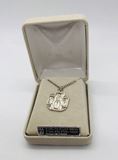 4 Way Sterling Silver Square Medal on 20" Chain
