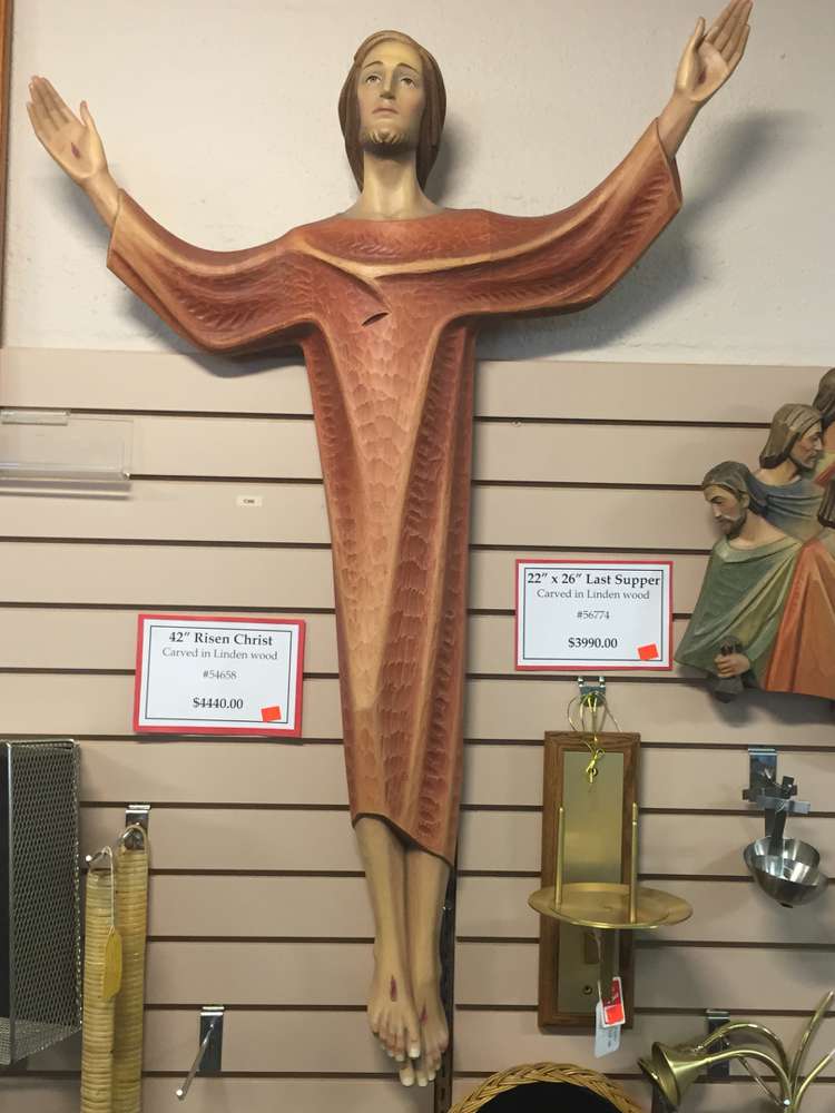 Demetz 42" Risen Christ, Carved in Lindenwood, Made in Italy