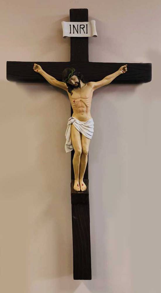 45" Painted Fiberglass Wall Crucifix 