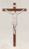 45" Wood Wall Crucifix with White Resin Corpus
