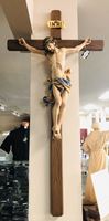 Wood Carved 49" Crucifix with 24" Corpus from Italy