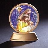 5.25" LED Lighted Holy Family Disk Figurine ?Batteries included; Plastic; ?5.25"H 4.25"W 1.75"D