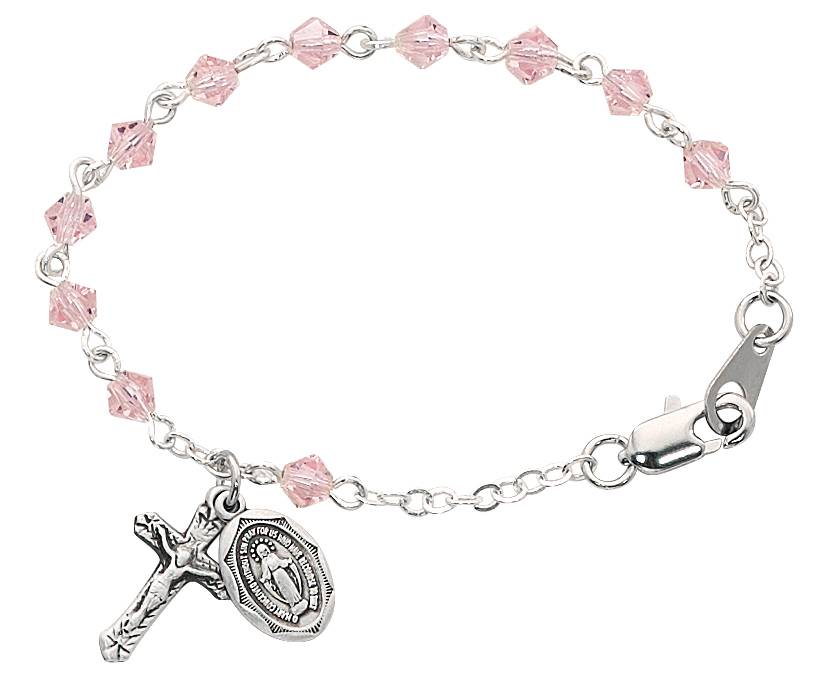 Personalized Heart Rosary Bracelet