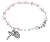 Rose Crystal Bead 5.5" Baby Rosary Bracelet 